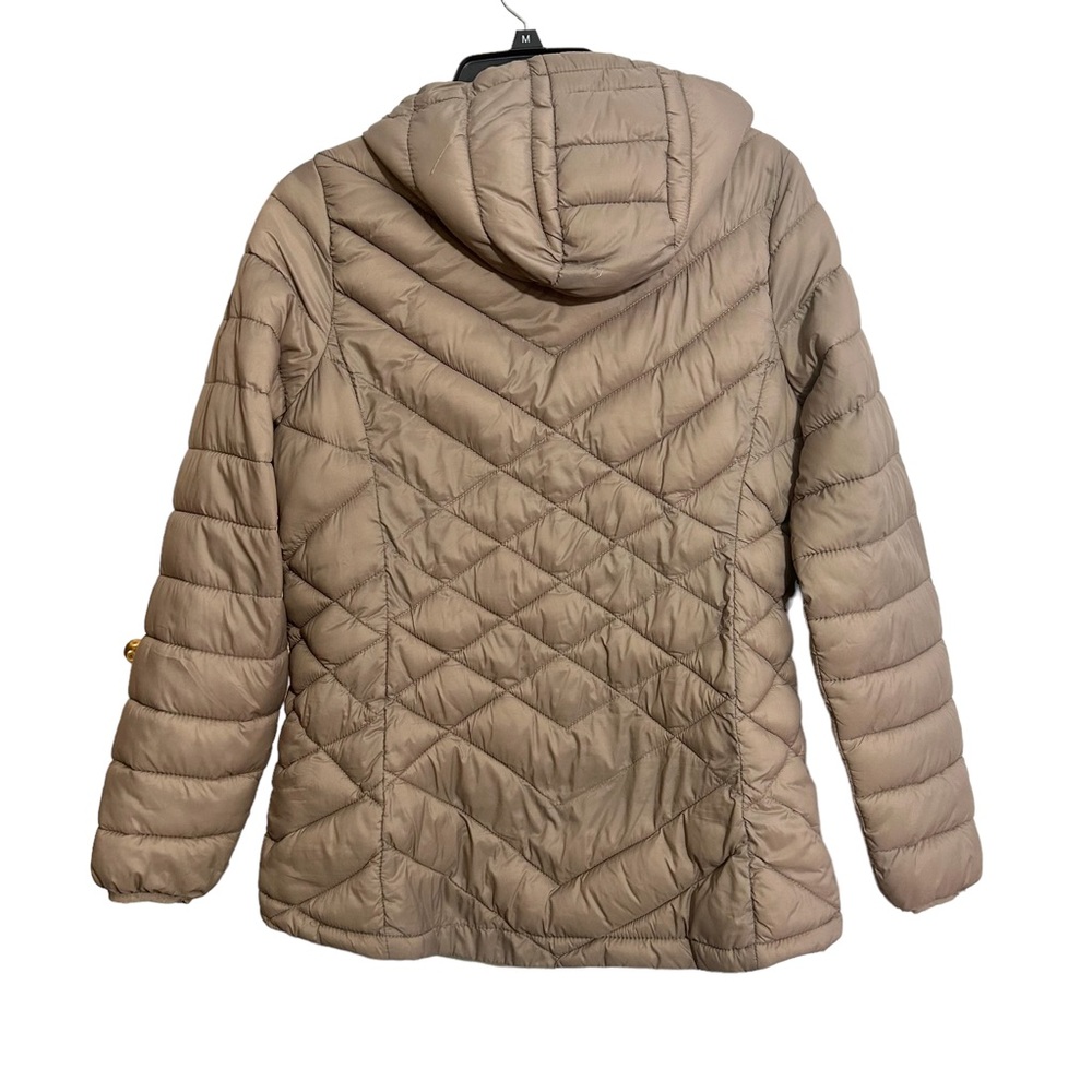 Xeroxposur Quilted Hooded Jacket Lightweight Hidden Pockets Espresso Sz Medium - Picture 2 of 13